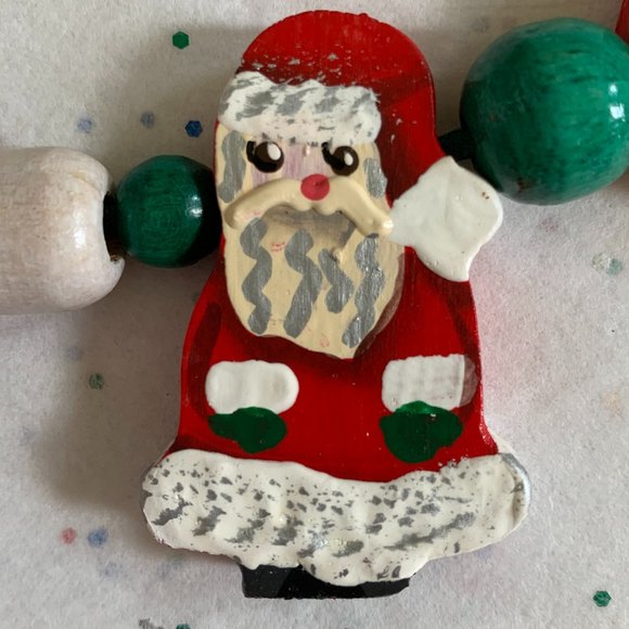 🎉HP🎉 Vintage Hand Painted Santa Claus, Mrs Claus and Hearts Necklace - Picture 9 of 16